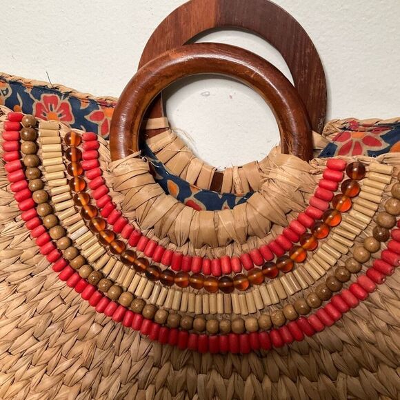 Nordstrom Beaded Straw Summer Bag - Picture 3 of 8